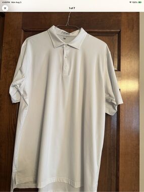 Peter Millar Summer Comfort Polo Shirt XL Solid White Golf/Business Casual